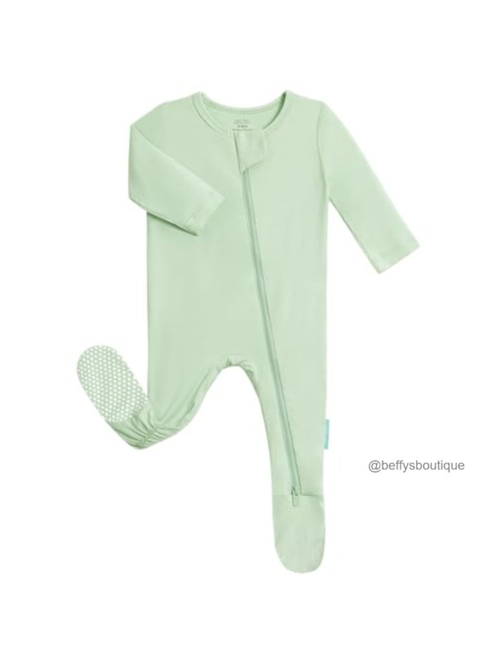Bamboo Viscose Baby Zipper Footie Pajamas with Fold-Over Cuffs